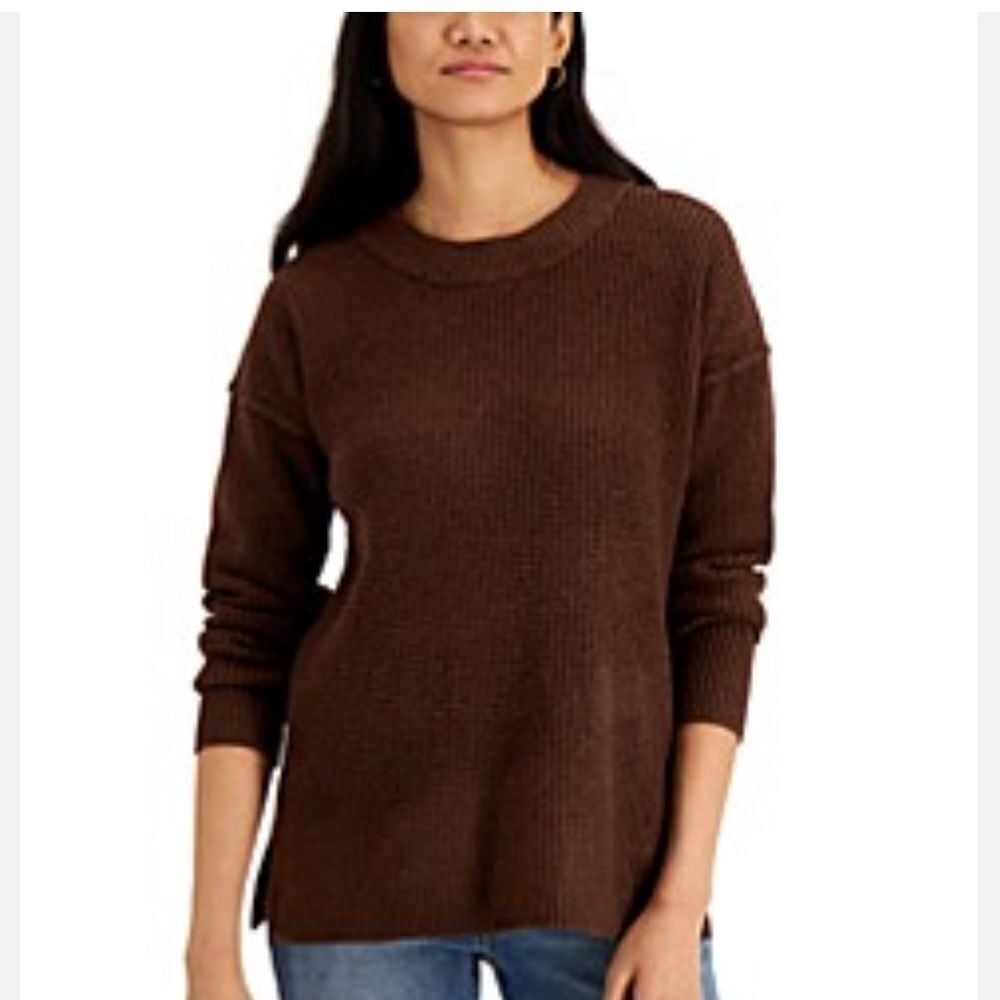 Hippie Rose Juniors Waffle-Knit Thermal Tunic Sweater, shirt XS